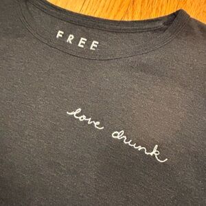 Free State Charcoal Tee with Embroidered Script